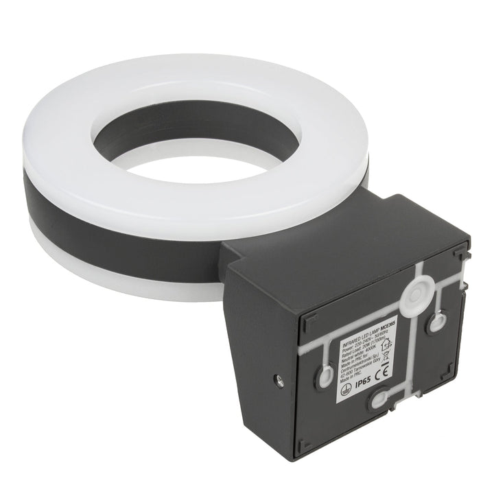 Maclean Energy MCE365 zidna LED lampa s PIR senzorom - PC+ALU, 20W (1700 lm), neutralno bijela 4000 K, IP65, siva
