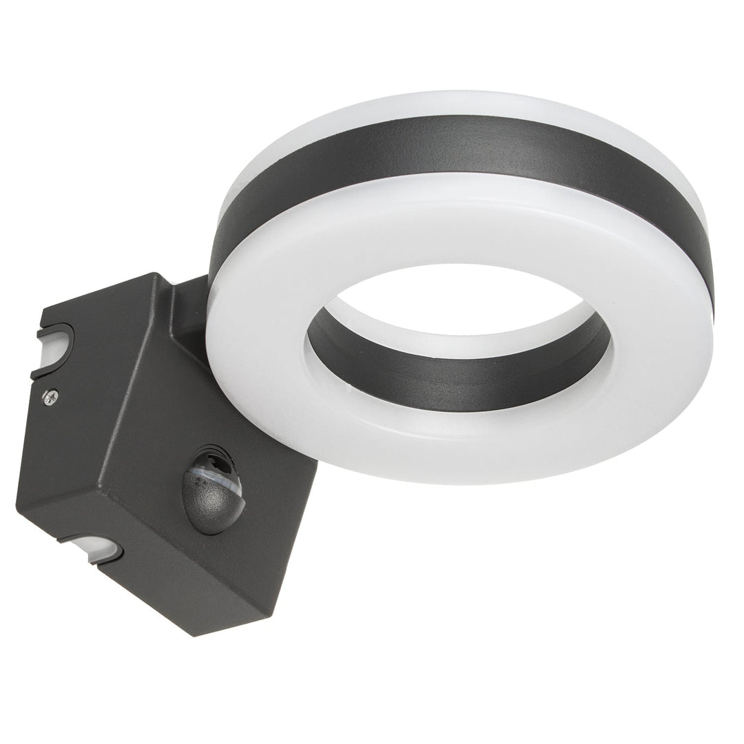 Maclean Energy MCE365 zidna LED lampa s PIR senzorom - PC+ALU, 20W (1700 lm), neutralno bijela 4000 K, IP65, siva