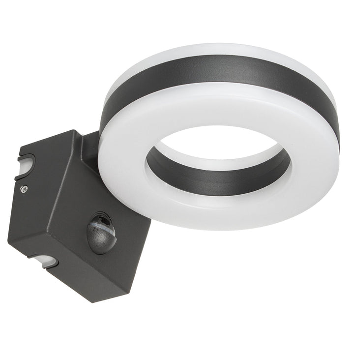 Maclean Energy MCE365 zidna LED lampa s PIR senzorom - PC+ALU, 20W (1700 lm), neutralno bijela 4000 K, IP65, siva