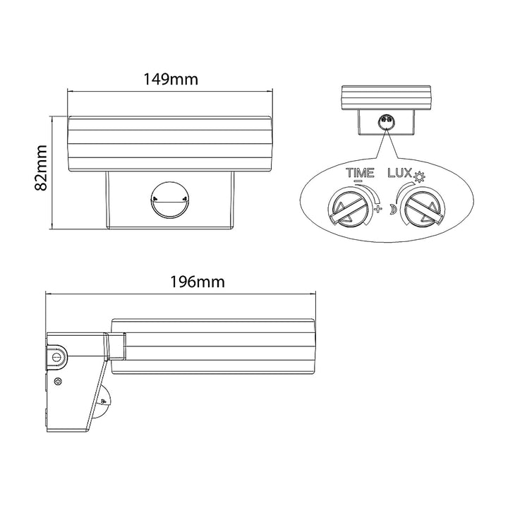 Maclean Energy MCE365 zidna LED lampa s PIR senzorom - PC+ALU, 20W (1700 lm), neutralno bijela 4000 K, IP65, siva
