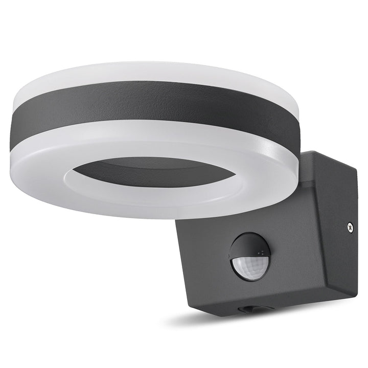 Maclean Energy MCE365 zidna LED lampa s PIR senzorom - PC+ALU, 20W (1700 lm), neutralno bijela 4000 K, IP65, siva