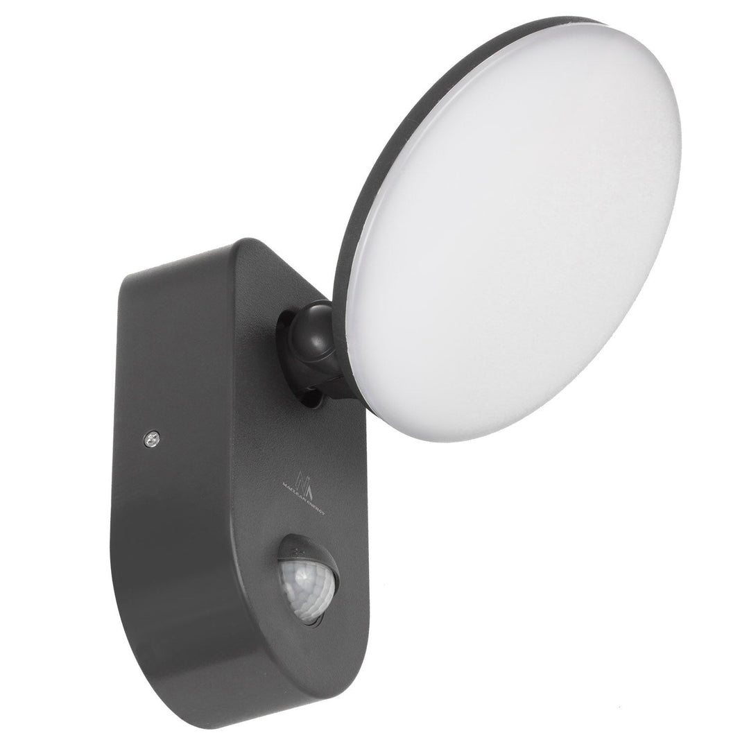 Maclean Energy MCE367 zidna LED lampa s PIR senzorom - PC+ALU, 15W (1100 lm), neutralno bijela 4000 K, IP65, siva