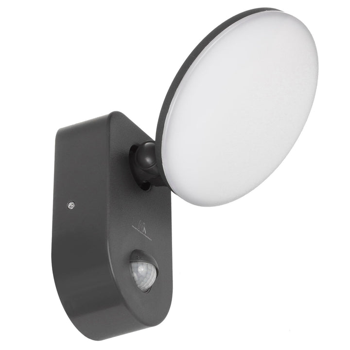Maclean Energy MCE367 zidna LED lampa s PIR senzorom - PC+ALU, 15W (1100 lm), neutralno bijela 4000 K, IP65, siva