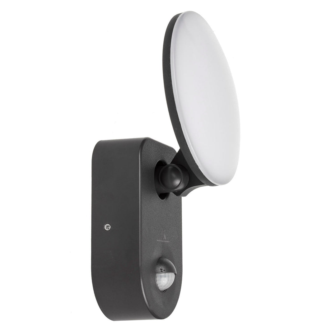 Maclean Energy MCE367 zidna LED lampa s PIR senzorom - PC+ALU, 15W (1100 lm), neutralno bijela 4000 K, IP65, siva