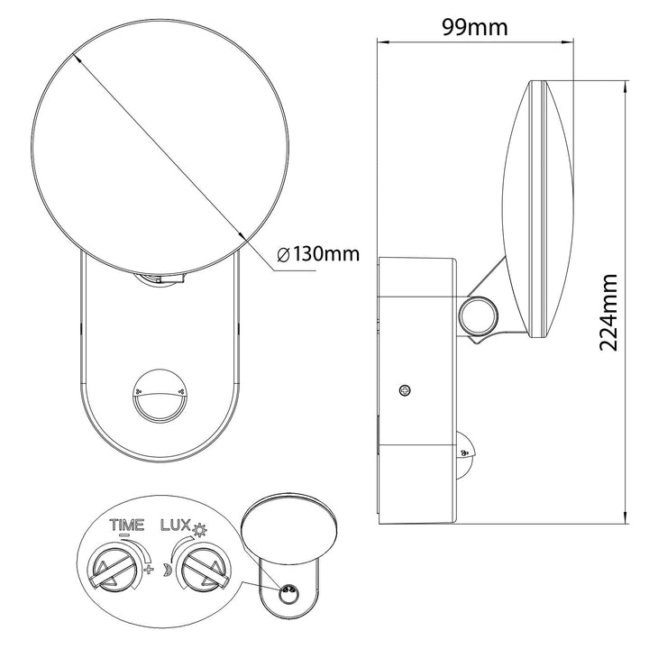 Maclean Energy MCE367 zidna LED lampa s PIR senzorom - PC+ALU, 15W (1100 lm), neutralno bijela 4000 K, IP65, siva
