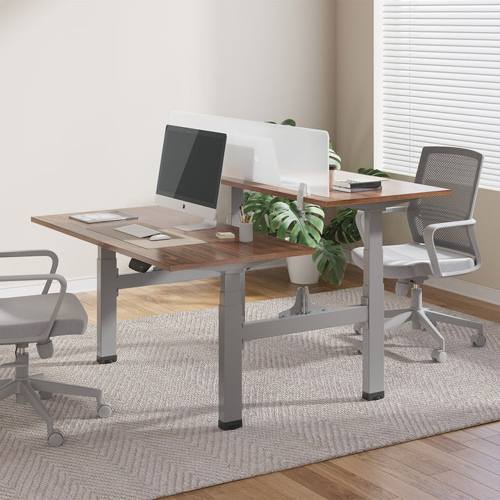 Ergo Office dvostruki električni stol s podesivom visinom, maksimalna visina 128 cm, maksimalna nosivost 125 kg x2, bez stajaće/sjedeće radne ploče (2 dijela), sivi, ER-404G