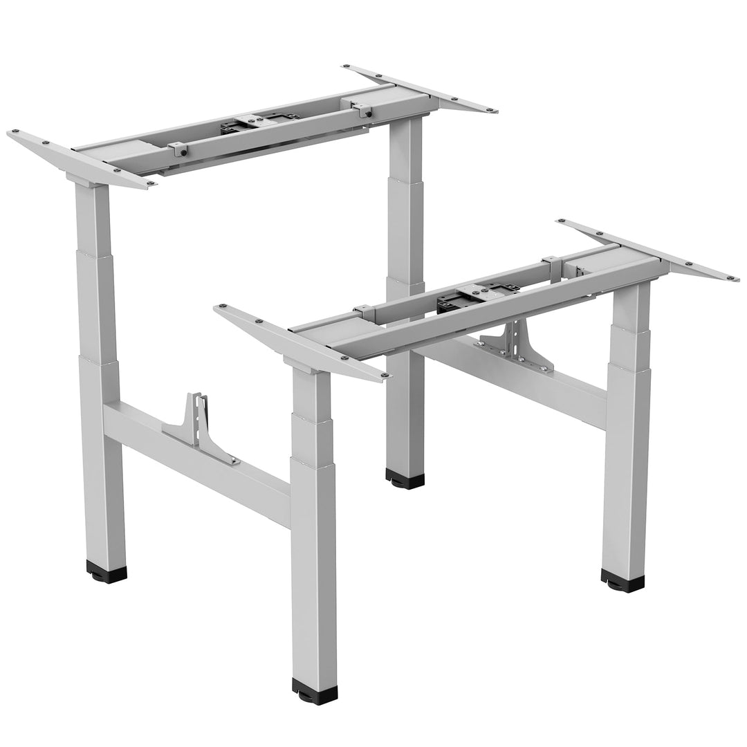 Ergo Office dvostruki električni stol s podesivom visinom, maksimalna visina 128 cm, maksimalna nosivost 125 kg x2, bez stajaće/sjedeće radne ploče (2 dijela), sivi, ER-404G