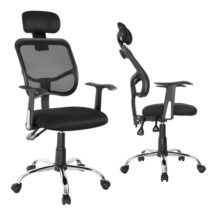 Ergonomska mrežasta uredska stolica s visokim naslonom, podesivim naslonom za glavu, max. 150 kg Ergo Office ER-413