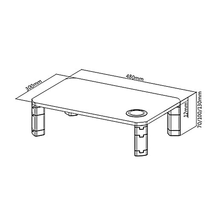 Ergo Office stalak za monitor, podesiv, s Qi bežičnim punjačem, max. 20 kg, 17–32", ER-415