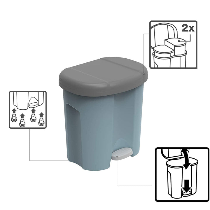 Rotho Duo ECO 2x10L coș de reciclare albastru cu pedală