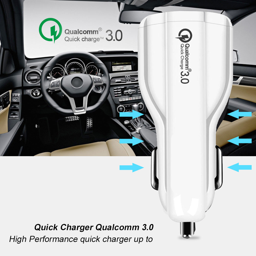 Maclean Energy MCE478 W QC 3.0 punjač za automobil – bijeli Qualcomm Quick Charge QC 3.0 – 5 V/3 A, 9 V/1,8 A, 12 V/1,6 A i 5 V/3,1 A utičnica