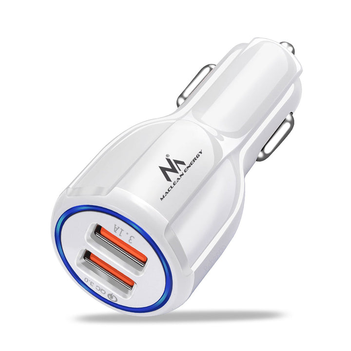 Maclean Energy MCE478 W QC 3.0 punjač za automobil – bijeli Qualcomm Quick Charge QC 3.0 – 5 V/3 A, 9 V/1,8 A, 12 V/1,6 A i 5 V/3,1 A utičnica