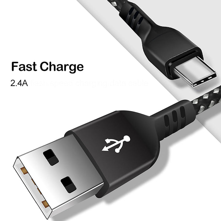 USB-C kabel s podrškom za brzo punjenje 2,4 A, Maclean Energy MCE471, crni, duljina 1 m, 5 V/2,4 A – prijenos podataka