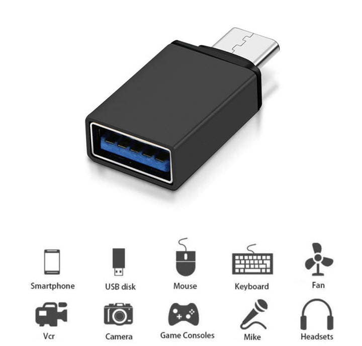 Maclean Energy MCE470 USB A na USB C OTG adapter, crni