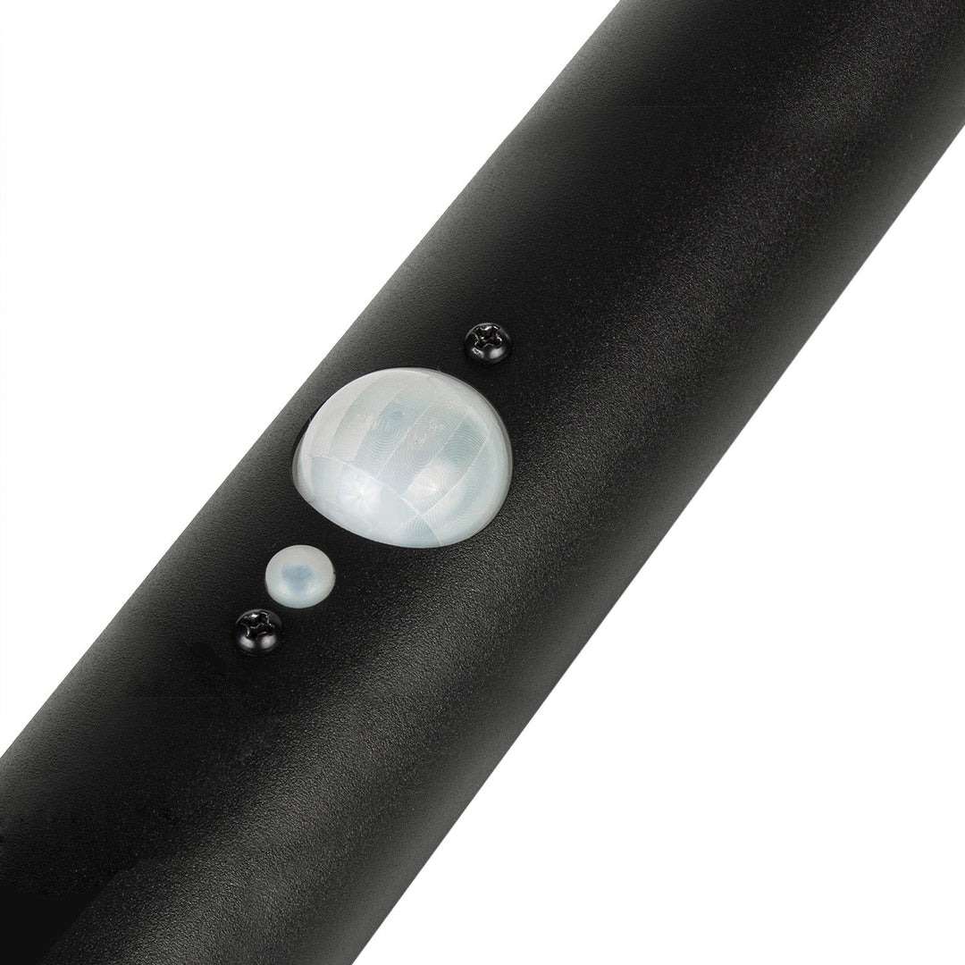 Maclean solarna LED lampa sa senzorom, crna, IP44, 3 načina osvjetljenja, Li-ion 18650 3,7 V 1200 mAh baterija, s klinom, MCE465 B
