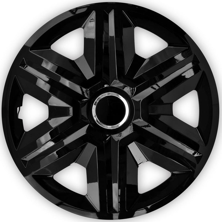 16" NRM FAST crno obojeni poklopci kotača, crni, 4 komada