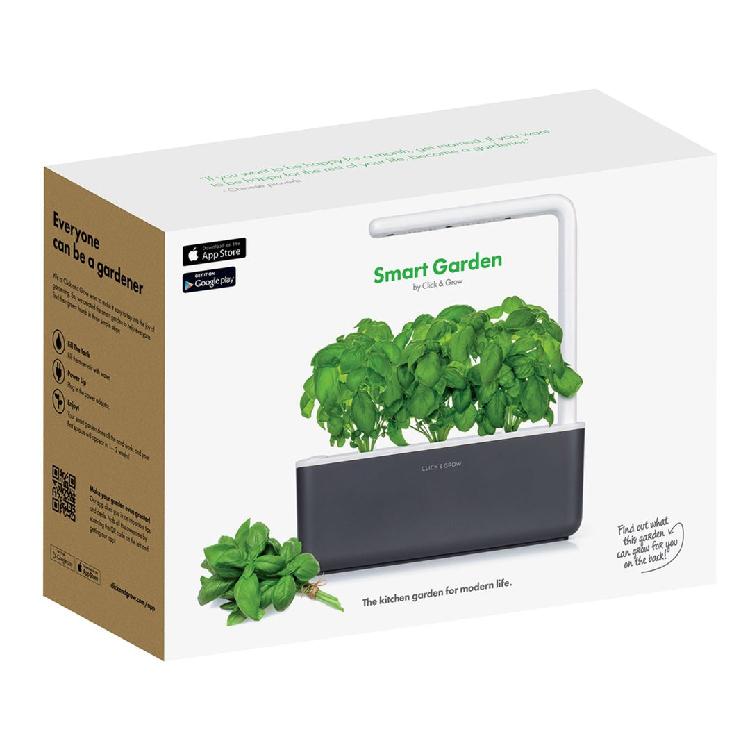Click &amp; Grow Smart Garden 3 grădină de casă gri + capsule de busuioc