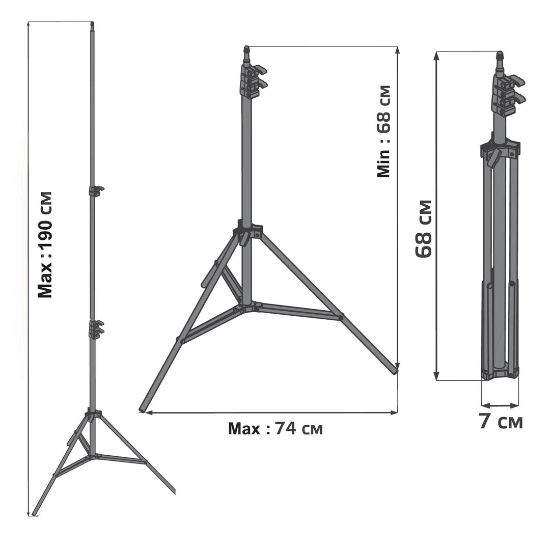 Stativ za Maclean MC-163 12" LED prstenastu svjetiljku, max. visina 190 cm, max. opterećenje 3 kg