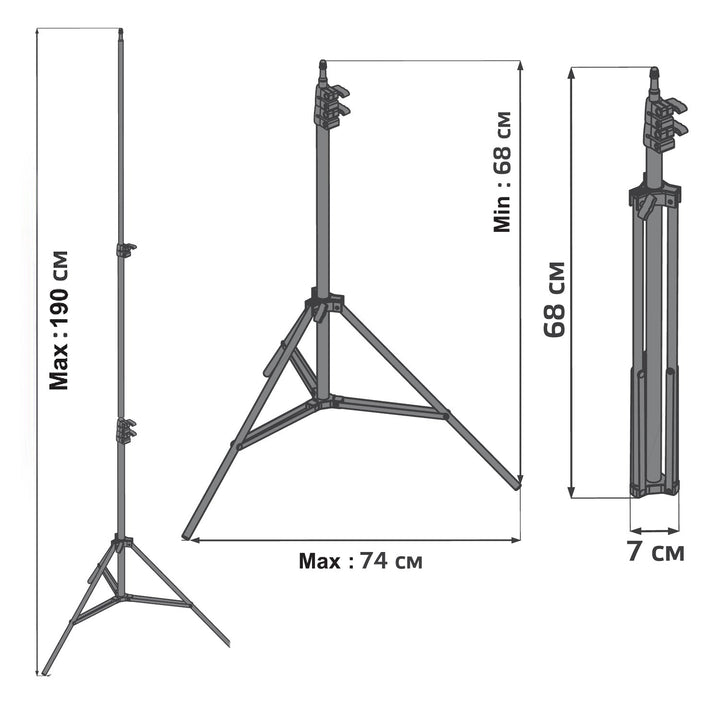 Stativ za Maclean MC-163 12" LED prstenastu svjetiljku, max. visina 190 cm, max. opterećenje 3 kg