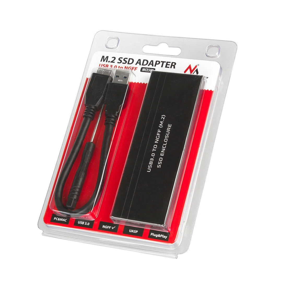 Kućište za Maclean pogon, M.2 SSD, NGFF, USB 3.0, dimenzije 2230/2240/2260/2280, aluminijsko kućište, MCE582