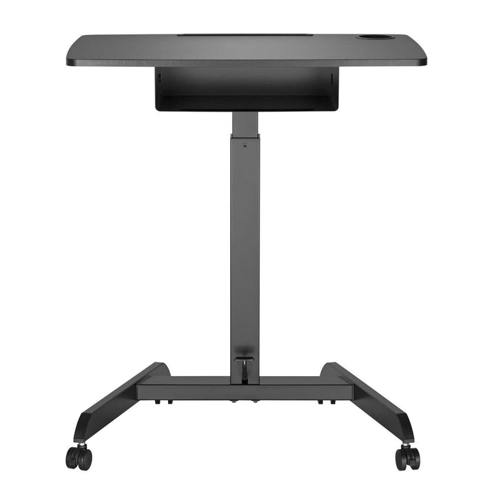 Maclean stol za laptop, podesive visine, s ladicom, crni, za rad u stojećem ili sjedećem položaju, maksimalna visina 113 cm – maksimalna težina 8 kg, MC-903B
