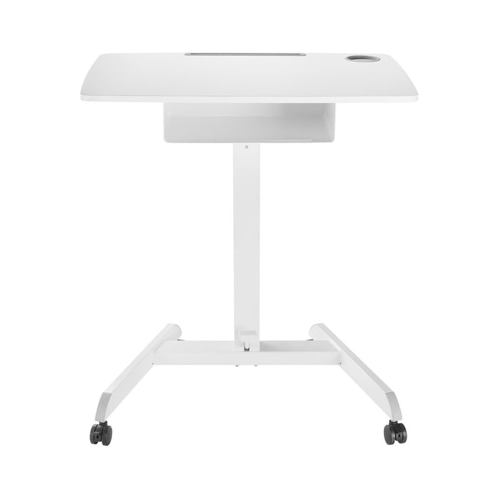Maclean stol za laptop, podesive visine, s ladicom, bijeli, za stajanje ili sjedenje, maksimalna visina 113 cm - maksimalna nosivost 8 kg, MC-903W