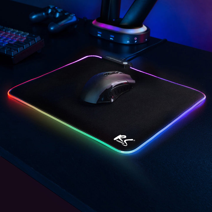 Gaming podloga za miš s RGB LED pozadinskim osvjetljenjem NanoRS, 300x250x4 mm, RS704