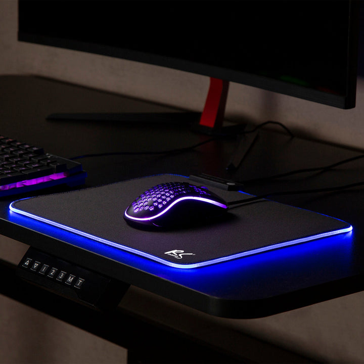 Gaming podloga za miš s RGB LED pozadinskim osvjetljenjem NanoRS, 300x250x4 mm, RS704