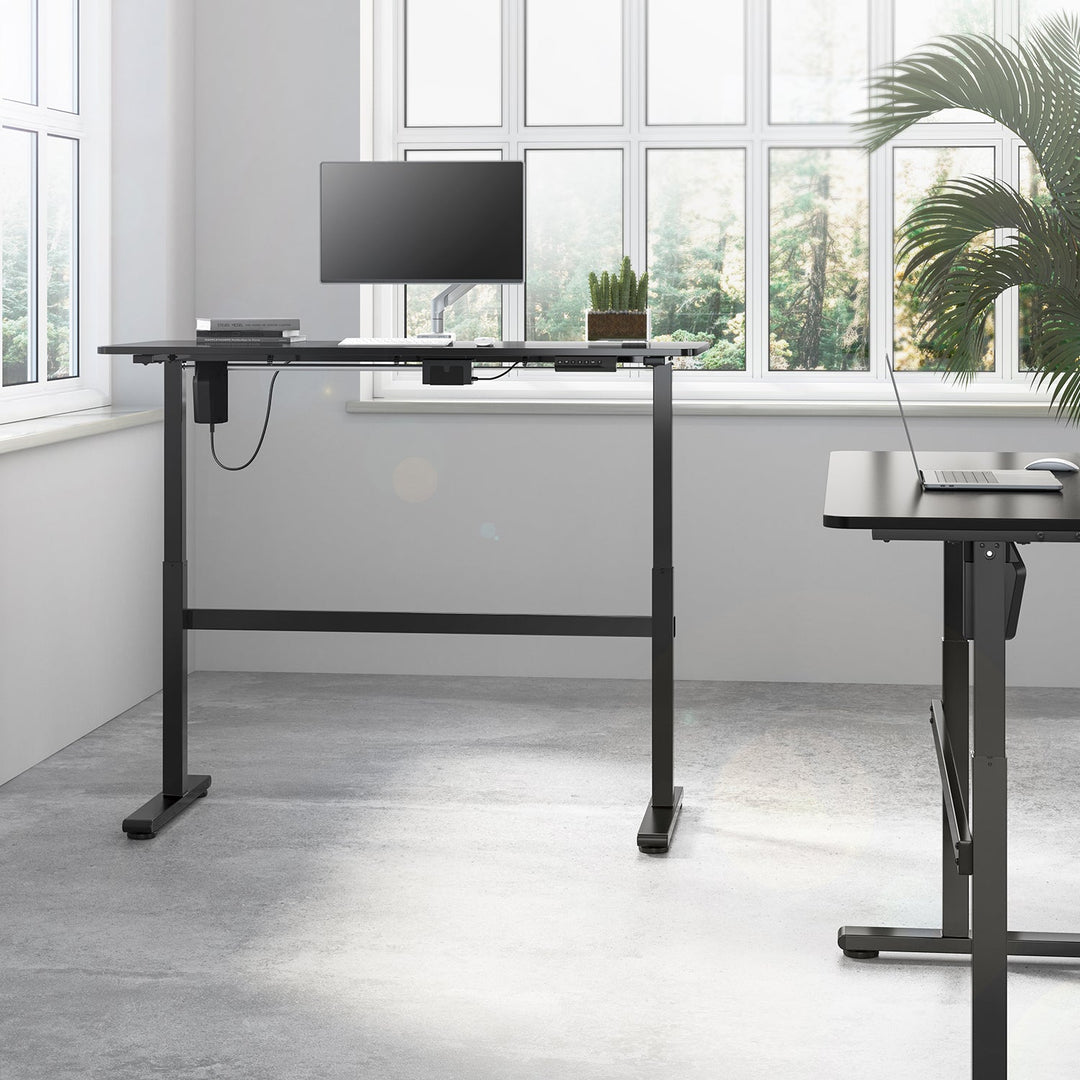 Ergo Office električni uredski stol, podešavanje visine, sivi, maksimalna visina 118 cm, 50 kg – s radnom plohom za stajanje/sjedenje, ER-434