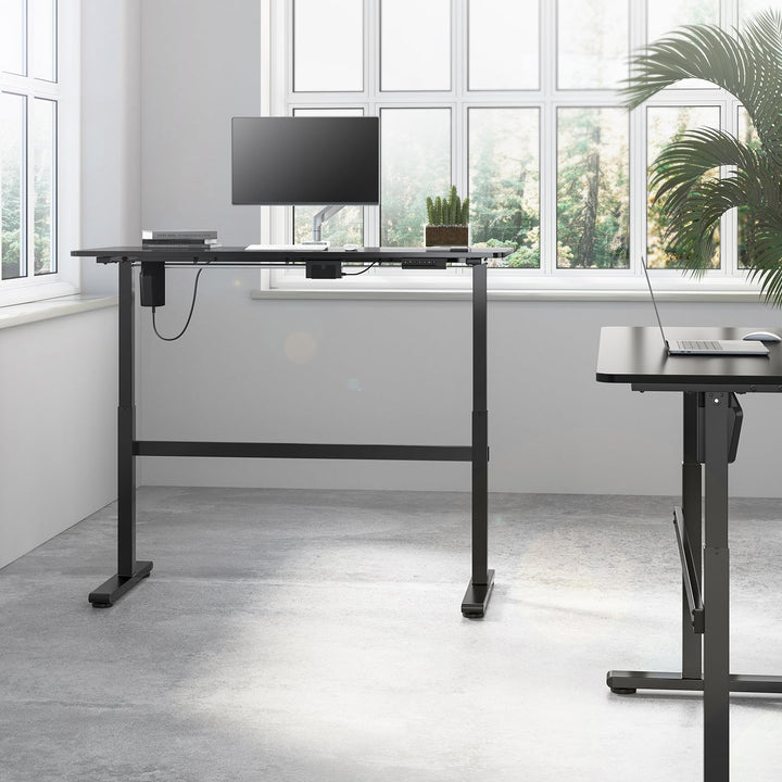 Ergo Office električni uredski stol, podešavanje visine, sivi, maksimalna visina 118 cm, 50 kg – s radnom plohom za stajanje/sjedenje, ER-434