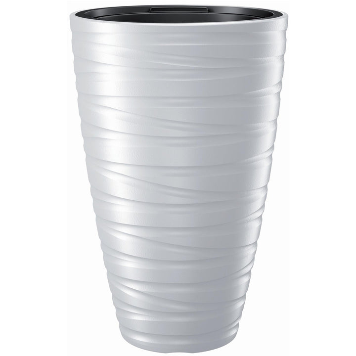 Ghiveci pentru plante 2 în 1Maze DPMZ400. Ghiveci rotund din plastic 37,5cm Ø 57,9cm înălțime alb