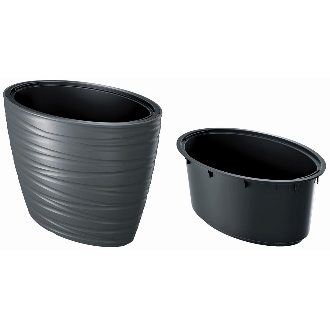 Prosperplast Maze antracit ovalni posud s umetkom DBMZE600-S433