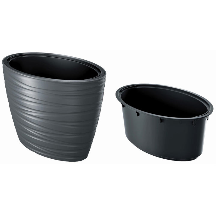 Prosperplast Maze antracit ovalni posud s umetkom DBMZE600-S433