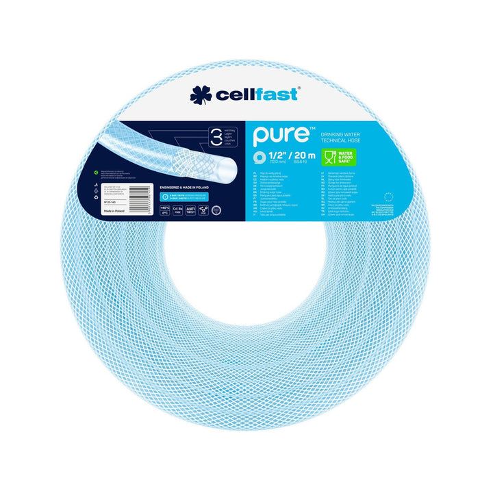 Cellfast Pure tro-slojni crijevo za pitku vodu, 12,5 mm x 2,5 mm, 20 m