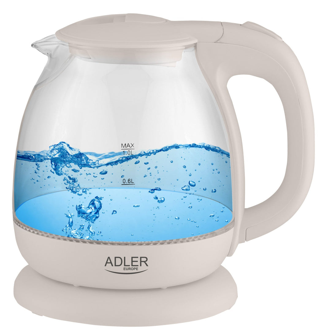 Adler AD 1283C staklena kuharica 1,0 l s rotirajućom bazom, ravnim dnom
