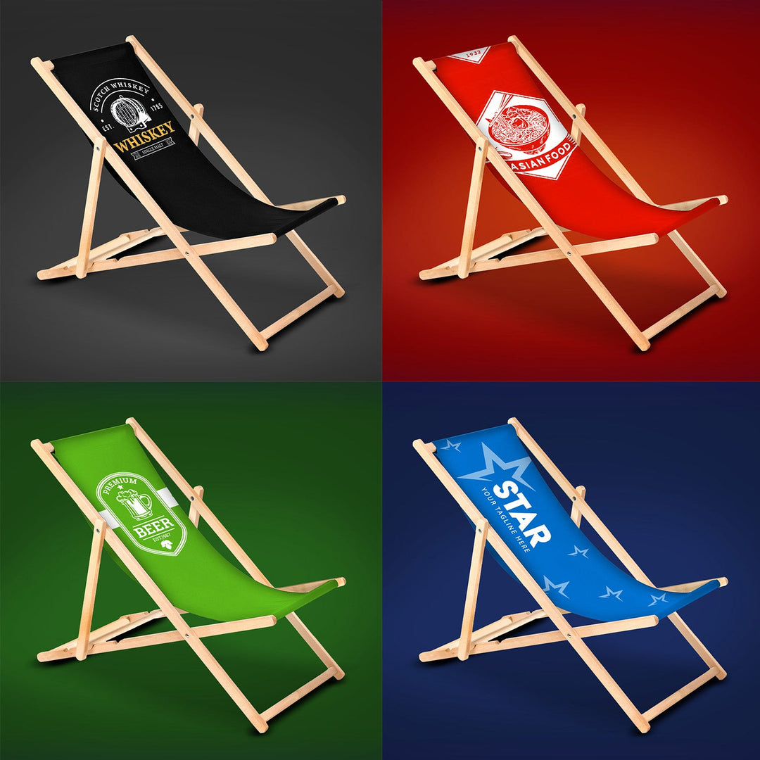 Klasična GreenBlue GB183 ležaljka za plažu od bukovine s vlastitim uzorkom, grafikom, logotipom ili reklamnom porukom