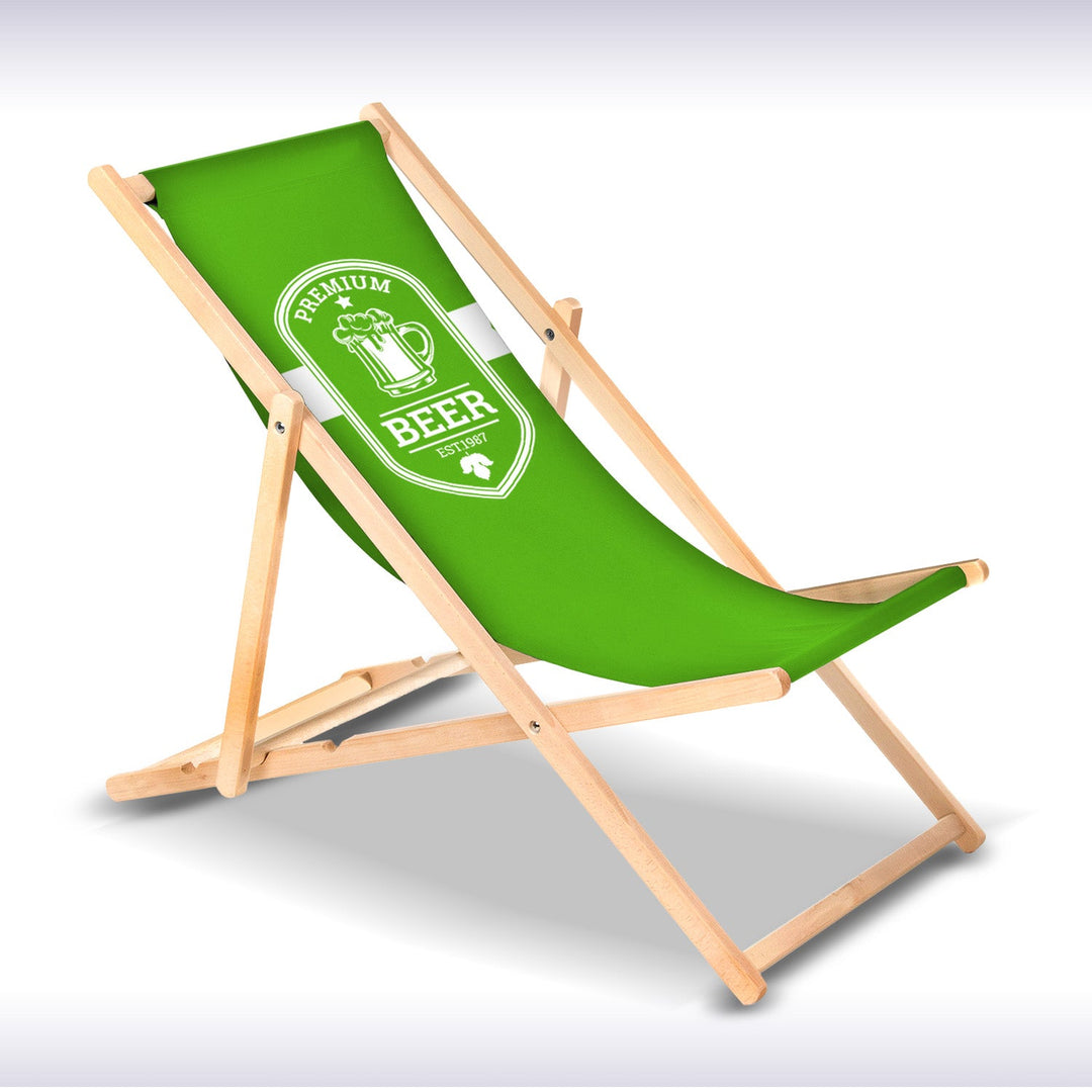 Klasična GreenBlue GB183 ležaljka za plažu od bukovine s vlastitim uzorkom, grafikom, logotipom ili reklamnom porukom