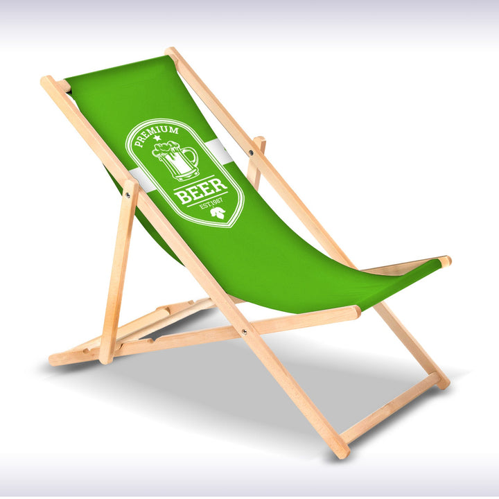 Klasična GreenBlue GB183 ležaljka za plažu od bukovine s vlastitim uzorkom, grafikom, logotipom ili reklamnom porukom