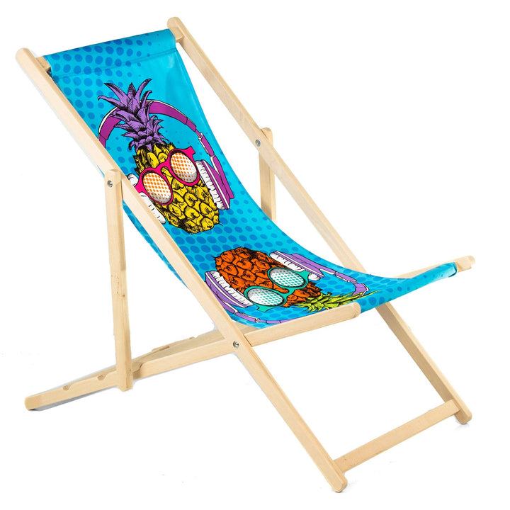 Klasična GreenBlue GB183 ležaljka za plažu od bukovine s vlastitim uzorkom, grafikom, logotipom ili reklamnom porukom