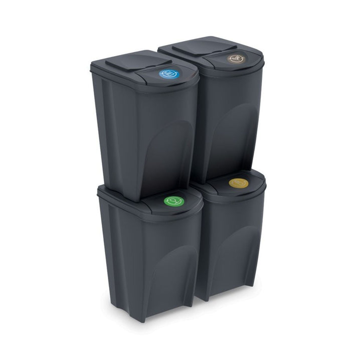 Prosperplast Sortibox 4x35L set kanti za razdvajanje otpada, antacit