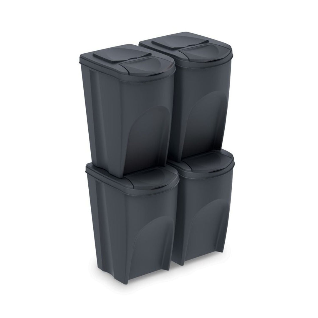 Prosperplast Sortibox 4x35L set kanti za razdvajanje otpada, antacit