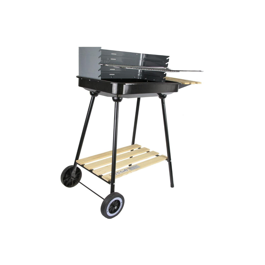 Master Grill pravokutni roštilj na drveni ugljen, posuda 58 x 38 cm, 2 police, kotači MG905