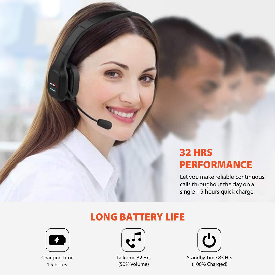 Bluetooth ANC slušalice za pozivne centre s mikrofonom Audiocore, QCC3020, ANC, AVRCP, A2DP, HSP, HFP, SBC AAC kodek, AC864