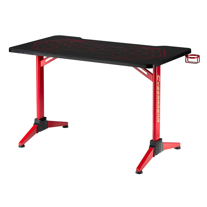 NanoRS RGB LED gaming stol, crni, veliki, max. 100 kg, visina 760 mm, RS163