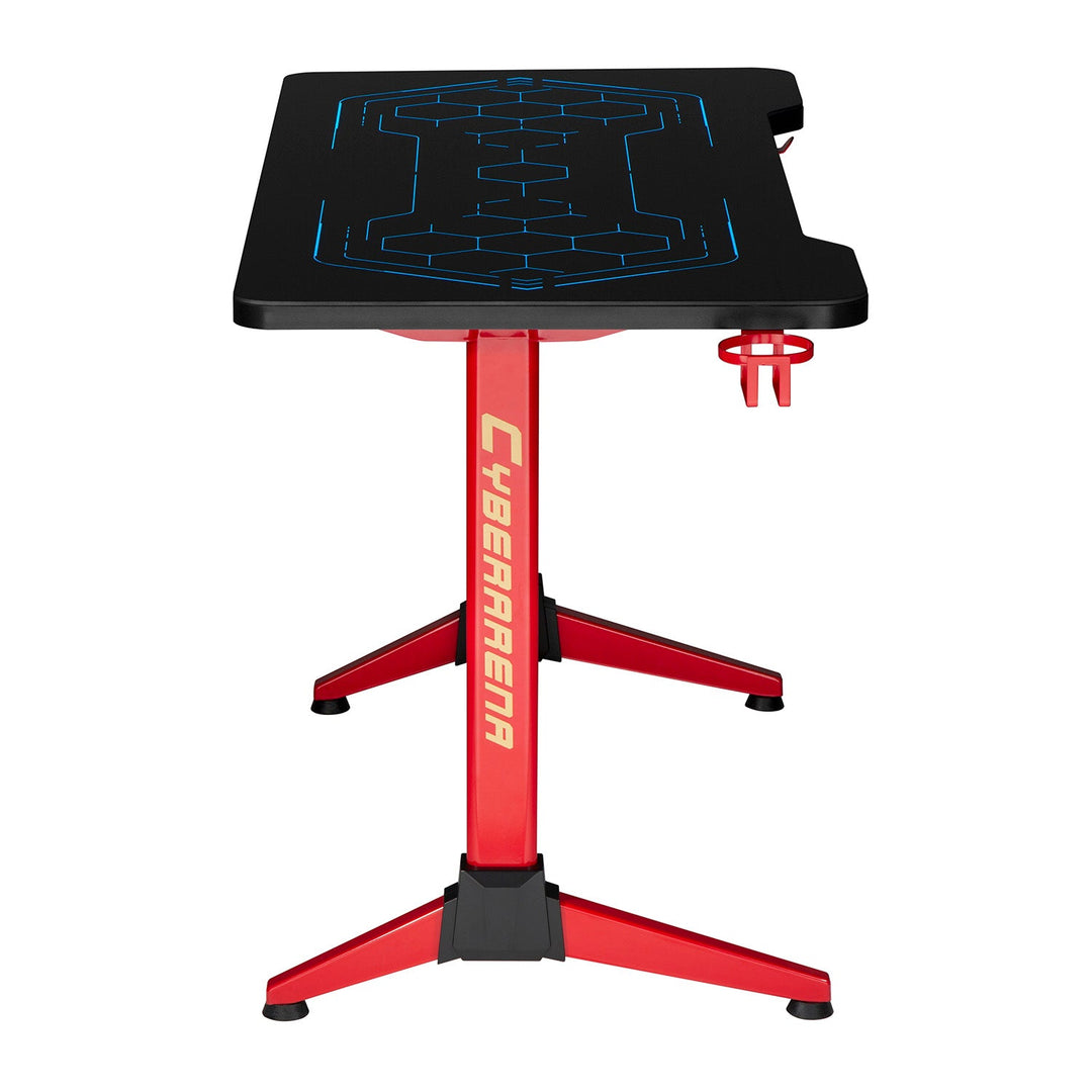NanoRS RGB LED gaming stol, crni, veliki, max. 100 kg, visina 760 mm, RS163
