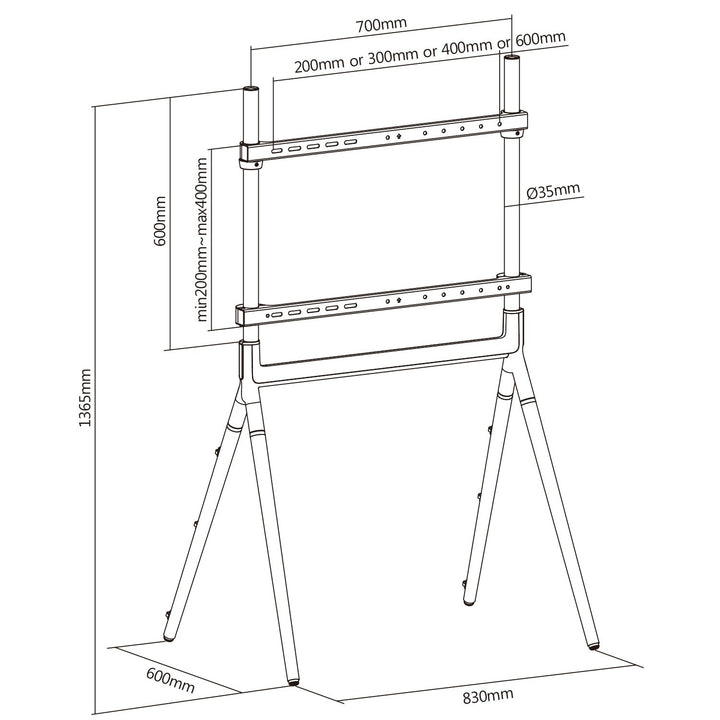 Univerzalni TV stalak 49-70" do 40 kg max VESA 600x400 Maclean MC-926