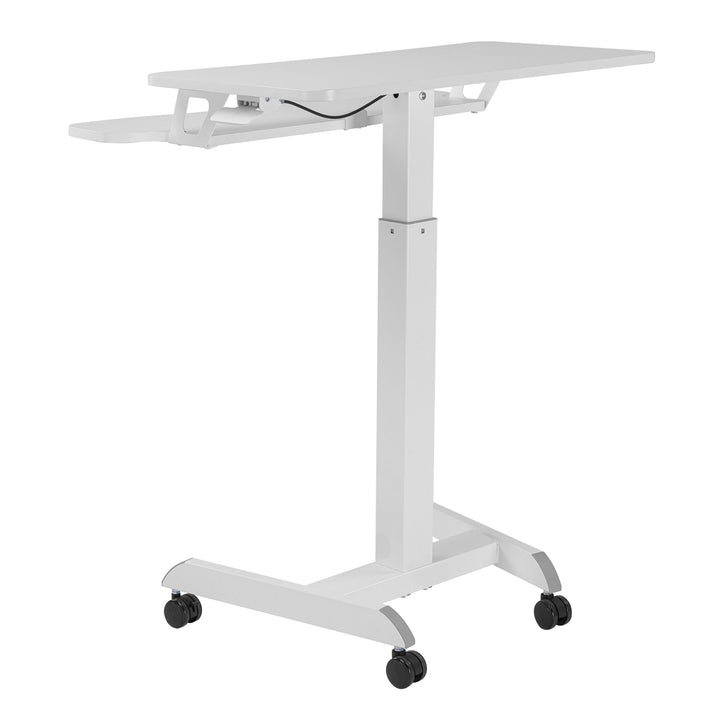 Mobilna radna stanica s visinskom podesivošću i dvostrukom platformom Ergo Office, za rad u stojećem položaju, bijela, nosivost do 8 kg, maksimalna visina 1200 mm, ER-444 W