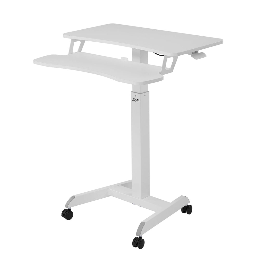 Mobilna radna stanica s visinskom podesivošću i dvostrukom platformom Ergo Office, za rad u stojećem položaju, bijela, nosivost do 8 kg, maksimalna visina 1200 mm, ER-444 W