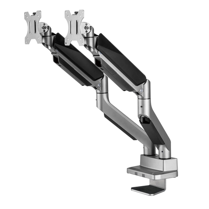 Ergo Office univerzalni stolni nosač za dva monitora, plinski amortizer 17"-35" 15 kg, VESA 75x75 / 100x100, ER-446