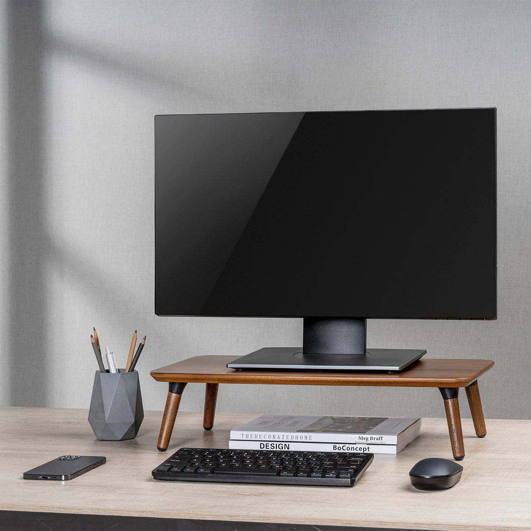 Maclean drveni stalak za monitor/laptop (500 x 240 x 120 mm), crna orahova boja, max. 20 kg, MC-930